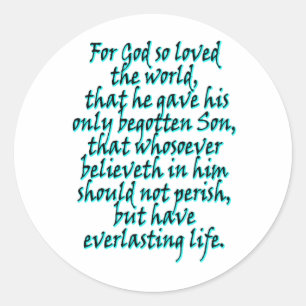 Sticker Rond John 3:16 Anglais