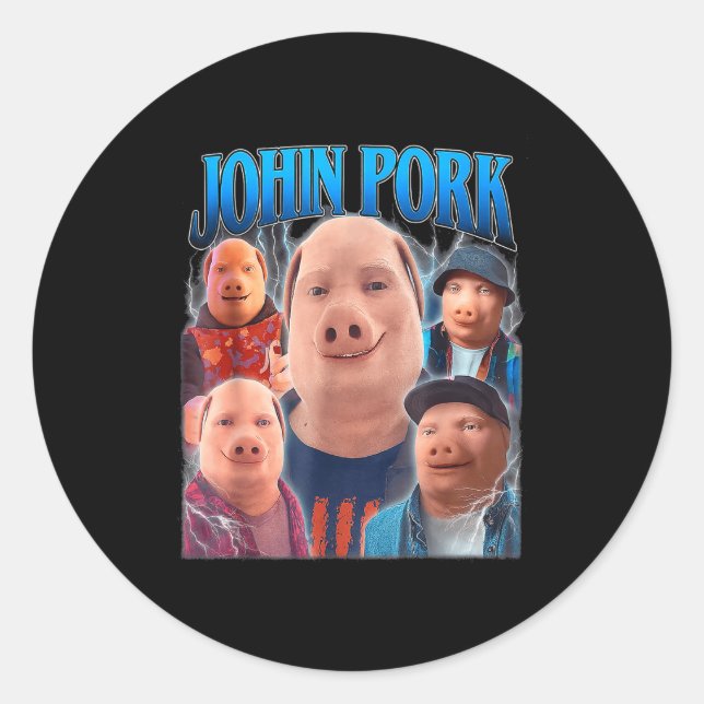 Sticker Rond John Rk Meme Humor Men Women  (Devant)