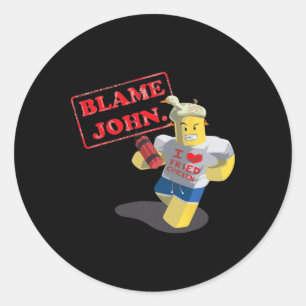 Sticker Rond John Shedletsky J'aime le poulet frit Je suis la n