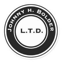 Sticker rond Johnny H. Bolder