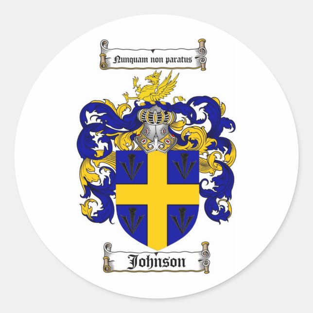 STICKER ROND JOHNSON FAMILLE CREST - JOHNSON COAT D'ARMES (Devant)