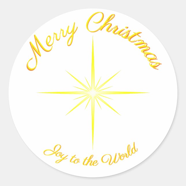 Sticker Rond Joie À L'Étoile Mondiale De Noël (Devant)