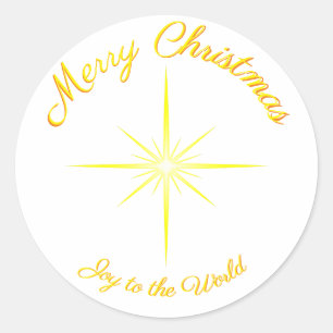 Sticker Rond Joie À L'Étoile Mondiale De Noël