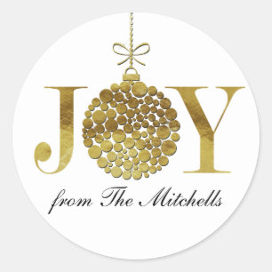 Sticker Rond Joie à Noël