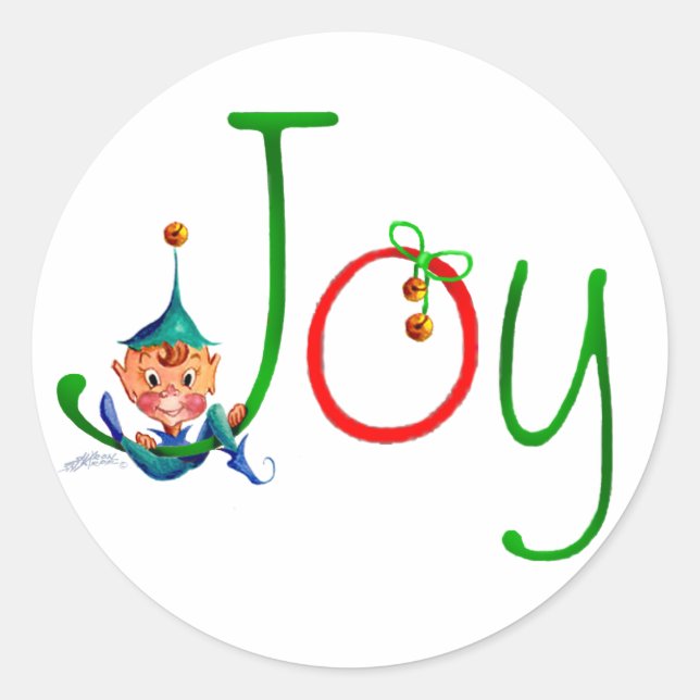 Sticker Rond JOIE DE NOËL par SHARON SHARPE (Devant)