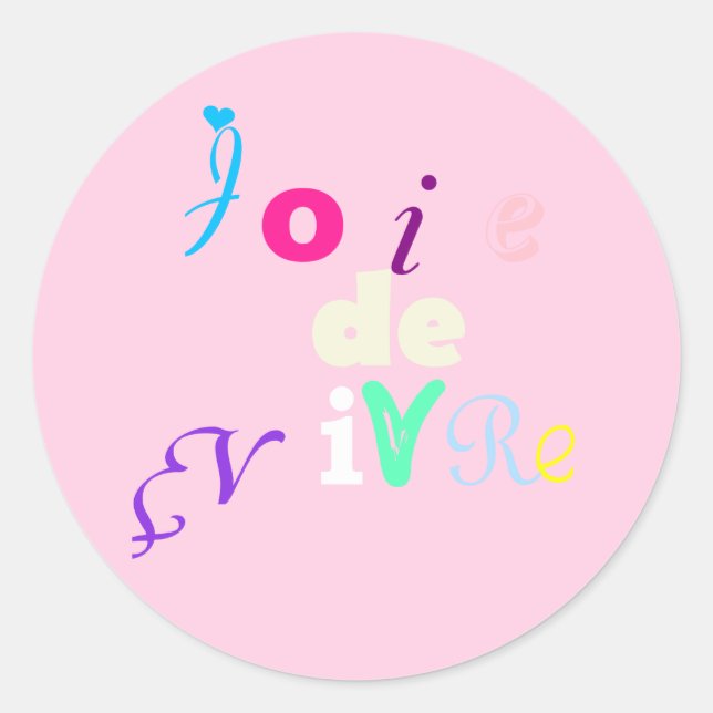 Sticker Rond Joie de vivre (Devant)