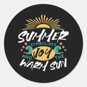 Sticker Rond Joie d'été - Chaleureux soleil et bonheur