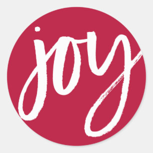 Sticker Rond Joie En Blanc