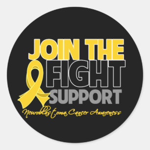 Sticker Rond Joignez la conscience de neuroblastome de soutien