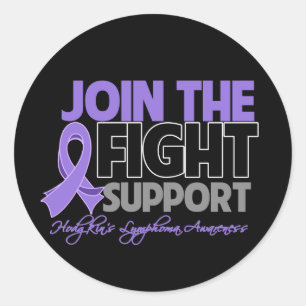 Sticker Rond Joignez-vous au soutien de combat Hodgkins Lymphom