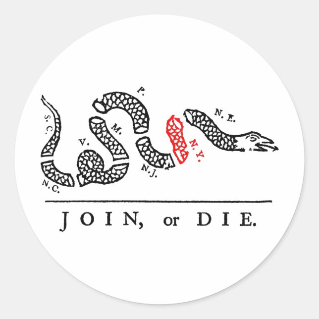 Sticker Rond JOIN, ou DIE New York (Devant)