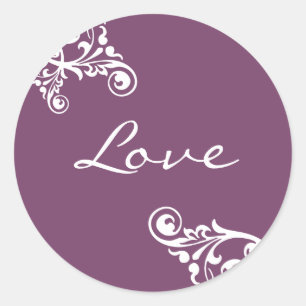 Sticker Rond Joint d'autocollant d'enveloppe de Flourish