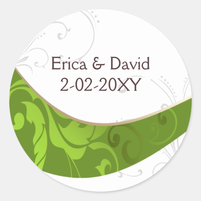 Sticker Rond joint d'enveloppe verte (Devant)