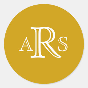 Sticker Rond Joint fait sur commande de mariage d'or de lettre