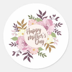 Sticker Rond Joint floral heureux élégant d'autocollant du jo