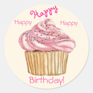 Sticker Rond Joints de cadeau de joyeux anniversaire