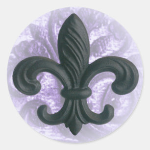 Sticker Rond joints lilas d'invitation de "iron fleur de lis"