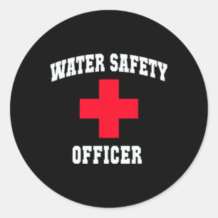 Sticker Rond Joli agent de sécurité aquatique plage Scu voyage