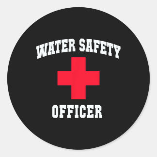Sticker Rond Joli agent de sécurité aquatique plage Scu voyage 