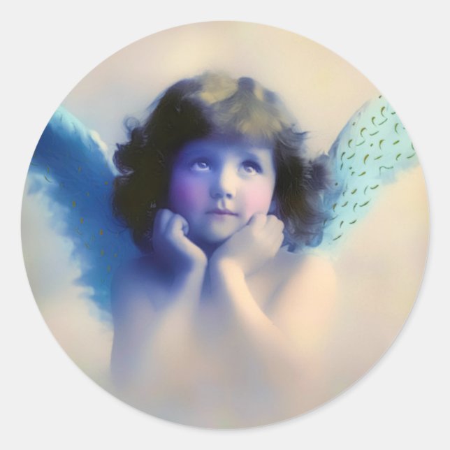 Sticker Rond Joli ange Vintage (Devant)