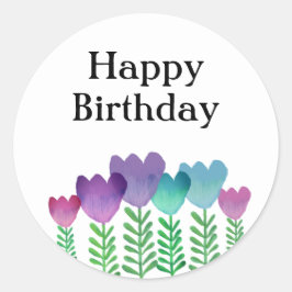 Sticker Rond Joli Anniversaire Floral