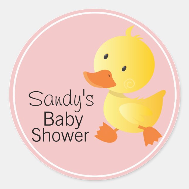 Sticker Rond Joli Baby shower de Duckie Jaune (Devant)