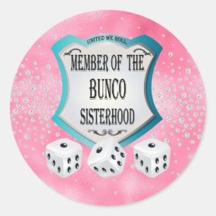 Sticker Rond Joli Bunco Dice rose Fille