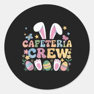 Sticker Rond Joli Bunny déjeuner Lady Cafeteria Crew Pâques