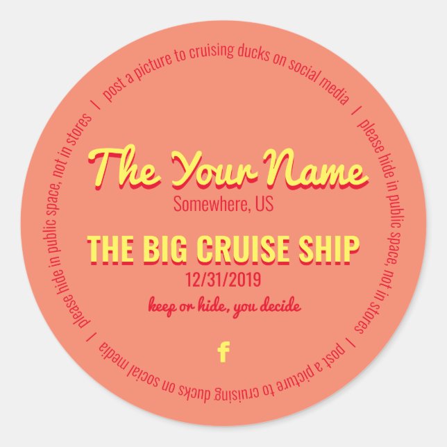 Sticker Rond Joli canards de croisière Personnalisé (Devant)