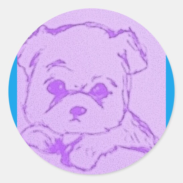 Sticker Rond Joli chiot (Devant)