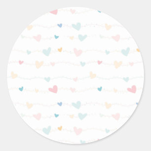 Sticker Rond Joli Coeur Pastel