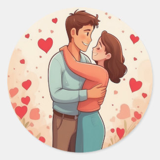 Sticker Rond Joli couple