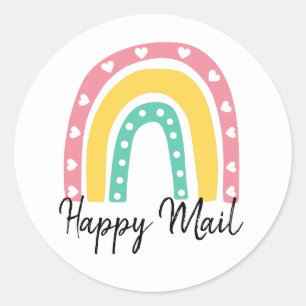 Sticker Rond Joli courrier Rainbow