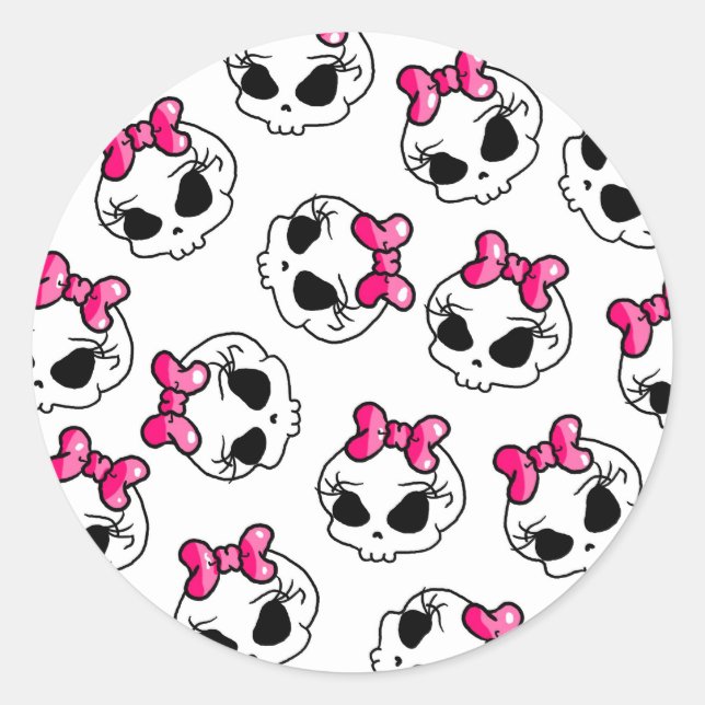 Sticker Rond Joli crâne (Devant)