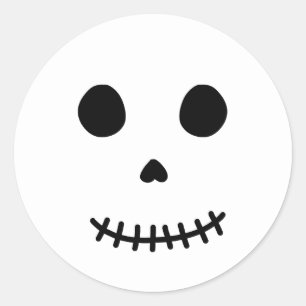 Sticker Rond Joli crâne d'Halloween Éffrayant pour enfants ador