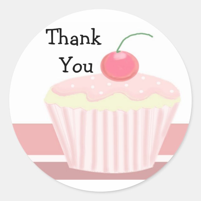 Sticker Rond Joli Cupcake Merci (Devant)