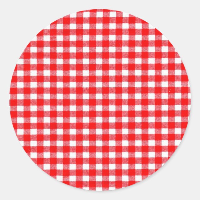 Sticker Rond Joli déjeuner de pique-nique rouge et blanc en vic (Devant)