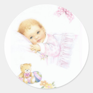 Sticker Rond Joli design pour bébé fille