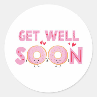 Sticker Rond Joli Donut Remettez-vous Vite