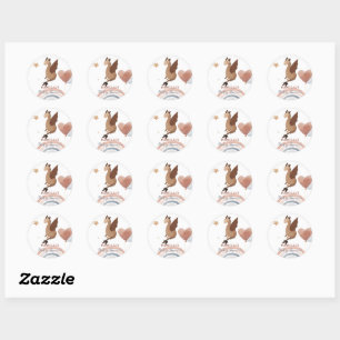 Sticker Rond Joli dragon baby shower des garçons afro-américain