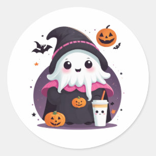 Sticker Rond joli. drôle chocolat fantôme halloween