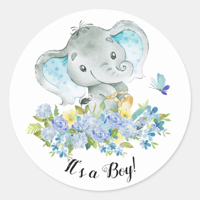 Sticker Rond Joli éléphant C'est un chevalet de favoritisme gar (Devant)