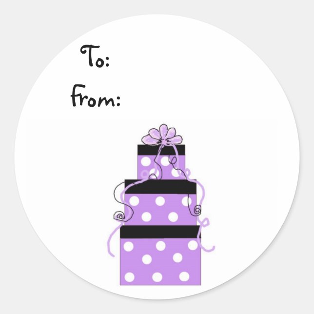 Sticker Rond Joli Emballage Purple Packages (Devant)