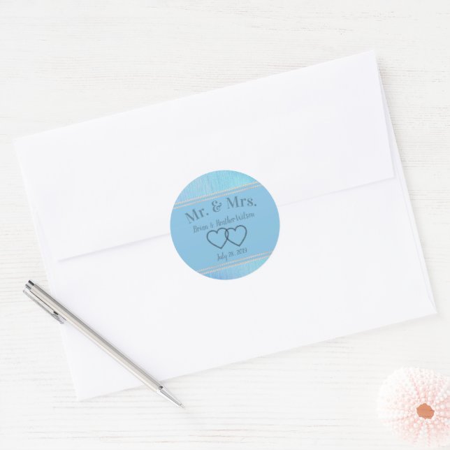 Sticker Rond Joli en bleu (Enveloppe)