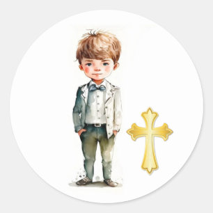 Sticker Rond Joli garçon 1er. Communion