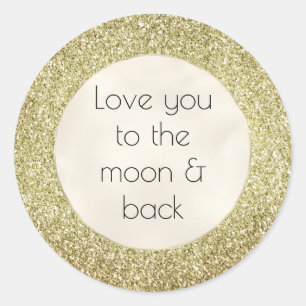 Sticker Rond Joli Gold Glitzy Parties scintillant Love