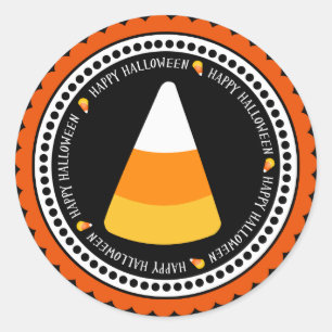Sticker Rond Joli Halloween à la Corne de bonbons mignon