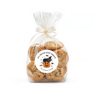 Sticker Rond Joli Halloween effrayant noir et orange