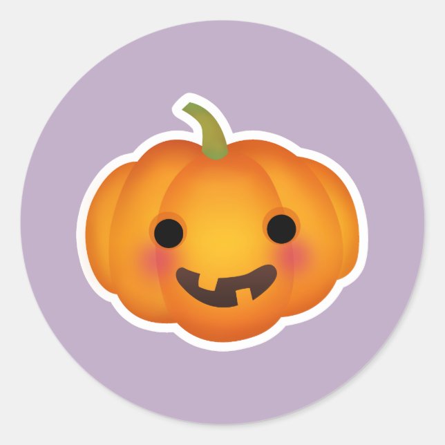 Sticker Rond Joli Halloween/Thanksgiving Citrouille Design (Devant)