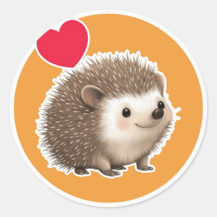 Sticker Rond Joli hérisson